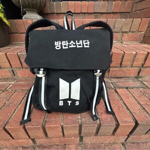 Kpop BTS Character Printing Canvas Backpack Schoolbag Shoulder Handbag